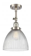 Innovations Lighting 201F-SN-G222-LED - Seneca Falls - 1 Light - 10 inch - Brushed Satin Nickel - Adjustable Semi-Flush Mount