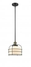 Innovations Lighting 201S-BAB-G71-CE-LED - Bell Cage - 1 Light - 9 inch - Black Antique Brass - Stem Hung - Mini Pendant