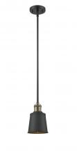 Innovations Lighting 201S-BAB-M9-BK-LED - Addison - 1 Light - 5 inch - Black Antique Brass - Stem Hung - Mini Pendant