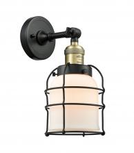 Innovations Lighting 203-BAB-G51-CE-LED - Bell Cage - 1 Light - 6 inch - Black Antique Brass - Adjustable Sconce