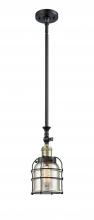 Innovations Lighting 206-BAB-G58-CE-LED - Bell Cage - 1 Light - 6 inch - Black Antique Brass - Stem Hung - Adjustable Mini Pendant