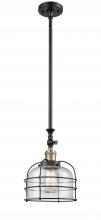 Innovations Lighting 206-BAB-G74-CE-LED - Bell Cage - 1 Light - 9 inch - Black Antique Brass - Stem Hung - Adjustable Mini Pendant