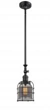 Innovations Lighting 206-BK-G53-CE-LED - Bell Cage - 1 Light - 6 inch - Matte Black - Stem Hung - Adjustable Mini Pendant