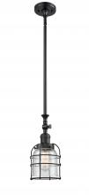 Innovations Lighting 206-BK-G54-CE-LED - Bell Cage - 1 Light - 6 inch - Matte Black - Stem Hung - Adjustable Mini Pendant