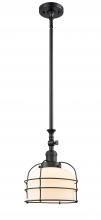 Innovations Lighting 206-BK-G71-CE-LED - Bell Cage - 1 Light - 9 inch - Matte Black - Stem Hung - Adjustable Mini Pendant