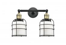 Innovations Lighting 208-BAB-G51-CE-LED - Bell Cage - 2 Light - 16 inch - Black Antique Brass - Adjustable Bath Vanity Light