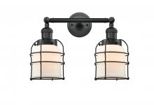 Innovations Lighting 208-BK-G51-CE-LED - Bell Cage - 2 Light - 16 inch - Matte Black - Adjustable Bath Vanity Light