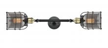 Innovations Lighting 208L-BAB-G53-CE-LED - Bell Cage - 2 Light - 6 inch - Black Antique Brass - Adjustable Bath Vanity Light