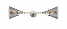 Innovations Lighting 208L-SN-G43-LED - Cone - 2 Light - 8 inch - Brushed Satin Nickel - Adjustable Bath Vanity Light