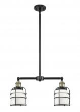 Innovations Lighting 209-BAB-G51-CE-LED - Bell Cage - 2 Light - 21 inch - Black Antique Brass - Stem Hung - Adjustable Island Light