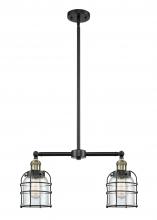 Innovations Lighting 209-BAB-G52-CE-LED - Bell Cage - 2 Light - 21 inch - Black Antique Brass - Stem Hung - Adjustable Island Light