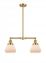 Innovations Lighting 209-SG-G171-LED - Fulton - 2 Light - 21 inch - Satin Gold - Stem Hung - Adjustable Island Light