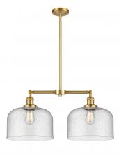 Innovations Lighting 209-SG-G74-L - Bell - 2 Light - 21 inch - Satin Gold - Stem Hung - Adjustable Island Light