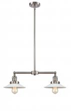 Innovations Lighting 209-SN-G1-LED - Halophane - 2 Light - 21 inch - Brushed Satin Nickel - Stem Hung - Adjustable Island Light