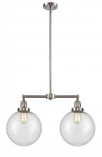 Innovations Lighting 209-SN-G204-10-LED - Beacon - 2 Light - 25 inch - Brushed Satin Nickel - Stem Hung - Adjustable Island Light