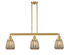 Innovations Lighting 213-SG-G146-LED - Chatham - 3 Light - 39 inch - Satin Gold - Stem Hung - Adjustable Island Light