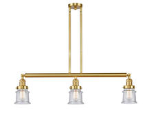 Innovations Lighting 213-SG-G184S-LED - Canton - 3 Light - 39 inch - Satin Gold - Stem Hung - Adjustable Island Light