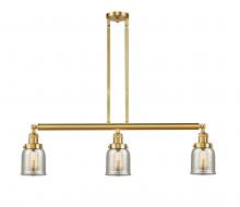 Innovations Lighting 213-SG-G58-LED - Bell - 3 Light - 38 inch - Satin Gold - Stem Hung - Adjustable Island Light