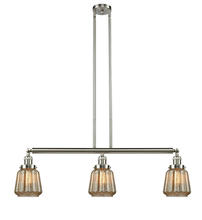 Innovations Lighting 213-SN-G146-LED - Chatham - 3 Light - 39 inch - Brushed Satin Nickel - Stem Hung - Adjustable Island Light