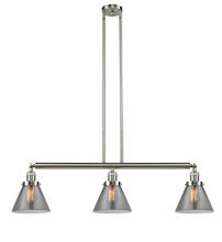 Innovations Lighting 213-SN-G43-LED - Cone - 3 Light - 40 inch - Brushed Satin Nickel - Stem Hung - Adjustable Island Light