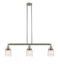 Innovations Lighting 213-SN-G513-LED - Bell - 3 Light - 38 inch - Brushed Satin Nickel - Stem Hung - Adjustable Island Light