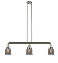 Innovations Lighting 213-SN-G53-LED - Bell - 3 Light - 38 inch - Brushed Satin Nickel - Stem Hung - Adjustable Island Light