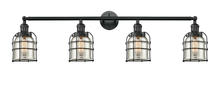 Innovations Lighting 215-BK-G58-CE - Bell Cage - 4 Light - 43 inch - Matte Black - Adjustable Bath Vanity Light