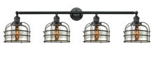 Innovations Lighting 215-BK-G78-CE - Bell Cage - 4 Light - 45 inch - Matte Black - Adjustable Bath Vanity Light
