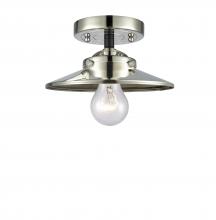 Innovations Lighting 284-1C-BPN-M1-PN-LED - Railroad - 1 Light - 8 inch - Black Polished Nickel - Semi-Flush Mount
