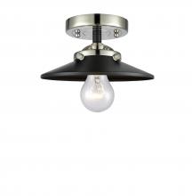 Innovations Lighting 284-1C-BPN-M6-BK-LED - Railroad - 1 Light - 8 inch - Black Polished Nickel - Semi-Flush Mount