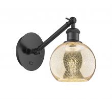 Innovations Lighting 317-1W-BK-G128-6 - Athens - 1 Light - 6 inch - Matte Black - Adjustable Sconce