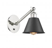 Innovations Lighting 317-1W-PN-M8-BK-LED - Smithfield - 1 Light - 7 inch - Polished Nickel - Adjustable Sconce