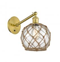 Innovations Lighting 317-1W-SG-G122-8RB - Farmhouse Rope - 1 Light - 8 inch - Satin Gold - Adjustable Sconce