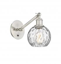 Innovations Lighting 317-1W-SN-G1215-6-LED - Athens Water Glass - 1 Light - 6 inch - Brushed Satin Nickel - Adjustable Sconce