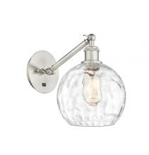 Innovations Lighting 317-1W-SN-G1215-8-LED - Athens Water Glass - 1 Light - 8 inch - Brushed Satin Nickel - Adjustable Sconce