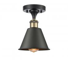 Innovations Lighting 516-1C-BAB-M8-LED - Smithfield - 1 Light - 7 inch - Black Antique Brass - Semi-Flush Mount