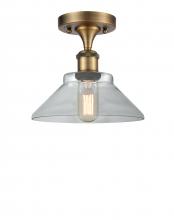 Innovations Lighting 516-1C-BB-G132-LED - Orwell - 1 Light - 8 inch - Brushed Brass - Semi-Flush Mount