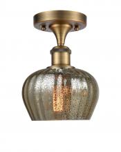Innovations Lighting 516-1C-BB-G96-LED - Fenton - 1 Light - 7 inch - Brushed Brass - Semi-Flush Mount