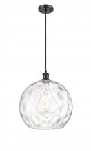 Innovations Lighting 516-1P-BK-G1215-14-LED - Athens Water Glass - 1 Light - 13 inch - Matte Black - Cord hung - Pendant