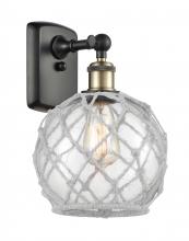 Innovations Lighting 516-1W-BAB-G122-8RW-LED - Farmhouse Rope - 1 Light - 8 inch - Black Antique Brass - Sconce