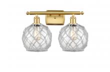 Innovations Lighting 516-2W-SG-G122-8RW-LED - Farmhouse Rope - 2 Light - 18 inch - Satin Gold - Bath Vanity Light