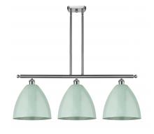 Innovations Lighting 516-3I-SN-MBD-12-SF-LED - Plymouth - 3 Light - 39 inch - Brushed Satin Nickel - Cord hung - Island Light