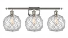 Innovations Lighting 516-3W-PN-G122-8RW-LED - Farmhouse Rope - 3 Light - 28 inch - Polished Nickel - Bath Vanity Light