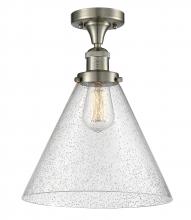 Innovations Lighting 517-1CH-SN-G44-L-LED - Cone - 1 Light - 12 inch - Brushed Satin Nickel - Semi-Flush Mount