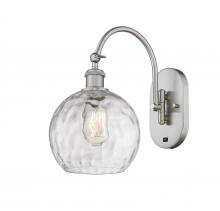 Innovations Lighting 518-1W-SN-G1215-8-LED - Athens Water Glass - 1 Light - 8 inch - Brushed Satin Nickel - Adjustable Swing Arm