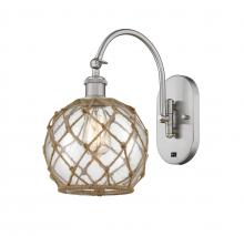 Innovations Lighting 518-1W-SN-G122-8RB-LED - Farmhouse Rope - 1 Light - 8 inch - Brushed Satin Nickel - Adjustable Swing Arm