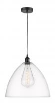 Innovations Lighting 616-1P-BK-GBD-162-LED - Bristol - 1 Light - 16 inch - Matte Black - Cord hung - Pendant