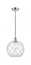 Innovations Lighting 616-1P-PC-G122-10RW-LED - Farmhouse Rope - 1 Light - 10 inch - Polished Chrome - Cord hung - Mini Pendant
