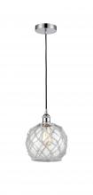 Innovations Lighting 616-1P-PC-G122-8RW-LED - Farmhouse Rope - 1 Light - 8 inch - Polished Chrome - Cord hung - Mini Pendant