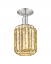 Innovations Lighting 716-1C-SN-G460-7ME - Preston Cylinder - 1 Light - 6 inch - Brushed Satin Nickel - Semi-Flush Mount